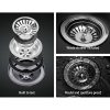 Cefito Stone Kitchen Sink Granite Under/Topmount Basin Bowl Laundry – 45x45x22 cm, Black