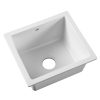 Cefito Stone Kitchen Sink Granite Under/Topmount Basin Bowl Laundry – 46x41x23.6 cm, White