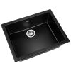 Cefito Stone Kitchen Sink Granite Under/Topmount Basin Bowl Laundry – 61x47x20 cm, Black