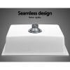 Cefito Stone Kitchen Sink Granite Under/Topmount Basin Bowl Laundry – 61x47x20 cm, White