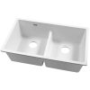 Cefito Stone Kitchen Sink 790X460MM Granite Under/Topmount Basin Double Bowl – White