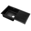 Cefito Kitchen Sink Granite Stone Kitchen Sinks in Black – 86x50x20.5 cm