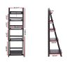Artiss Display Shelf 5 Tier Wooden Ladder Stand Storage Book Shelves Rack – Coffee
