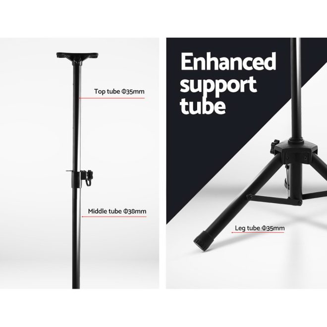 Set of 2 Adjustable 120CM Speaker Stand – Black