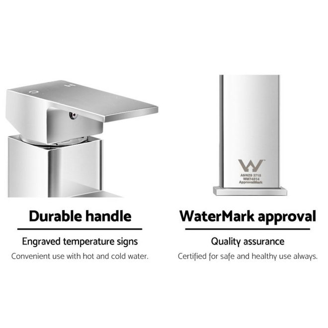 Cefito Basin Mixer Tap Faucet Bathroom Vanity Counter Top WELS Standard Brass – Silver