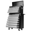 Giantz 17 Drawers Tool Box Trolley Chest Cabinet Cart Garage Mechanic Toolbox – Black and Silver
