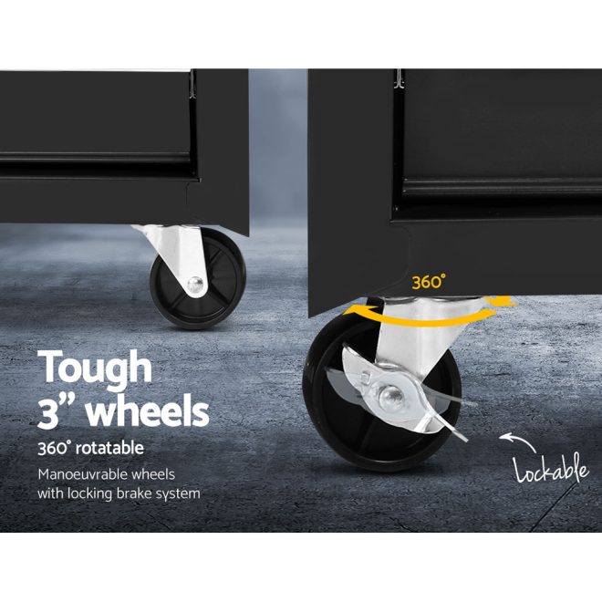 Giantz 5 Drawer Mechanic Tool Box Cabinet Storage Trolley – Black