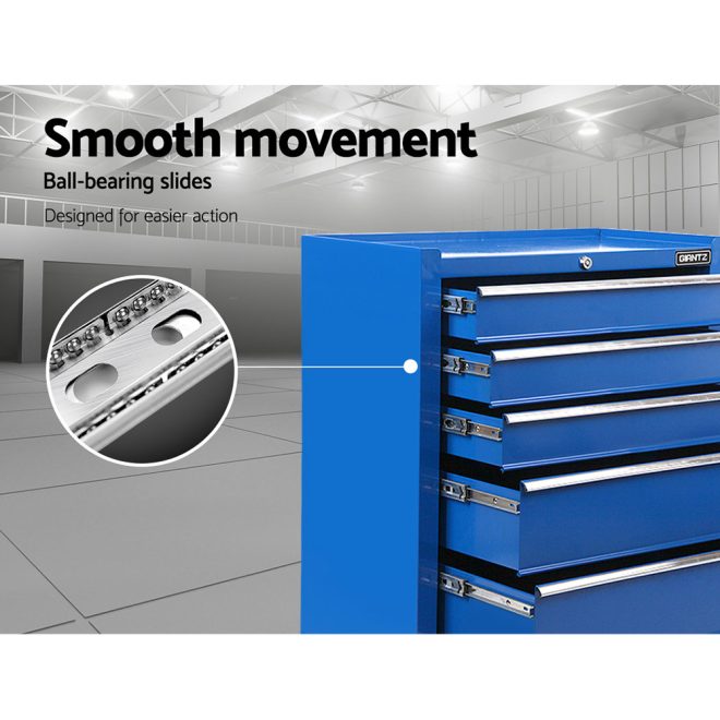 Giantz 5 Drawer Mechanic Tool Box Cabinet Storage Trolley – Blue