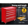 Giantz 5 Drawer Mechanic Tool Box Cabinet Storage Trolley – Red