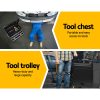 Giantz 7 Drawer Tool Box Cabinet Chest Storage Garage Toolbox Organiser Set – Black