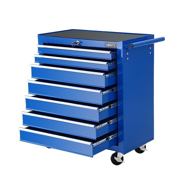 Giantz Tool Chest and Trolley Box Cabinet 7 Drawers Cart Garage Storage – Blue