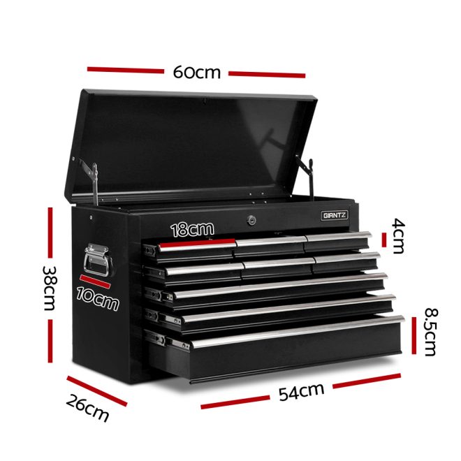 Giantz 9 Drawer Mechanic Tool Box Cabinet Storage – Black