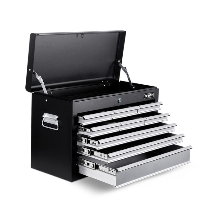 Giantz 9 Drawer Mechanic Tool Box Cabinet Storage – Black and Silver