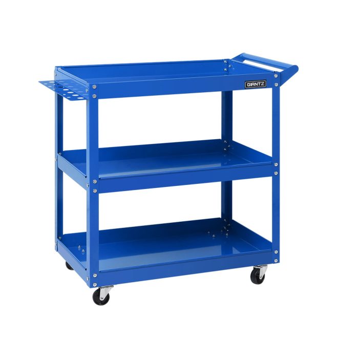 Giantz Tool Cart 3 Tier Parts Steel Trolley Mechanic Storage Organizer – Blue
