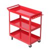 Giantz Tool Cart 3 Tier Parts Steel Trolley Mechanic Storage Organizer – Red