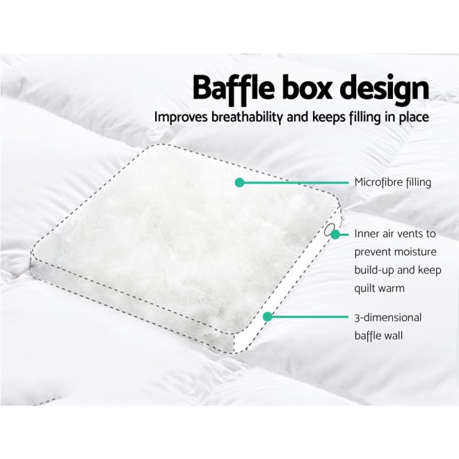 Giselle Mattress Topper Pillowtop 1000GSM Microfibre Filling Protector – DOUBLE