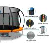 Everfit Trampoline Round Trampolines With Basketball Hoop Kids Present Gift Enclosure Safety Net Pad Outdoor – 10ft, Orange