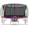 Everfit Trampoline Round Trampolines With Basketball Hoop Kids Present Gift Enclosure Safety Net Pad Outdoor – 16ft, MULTICOLOUR