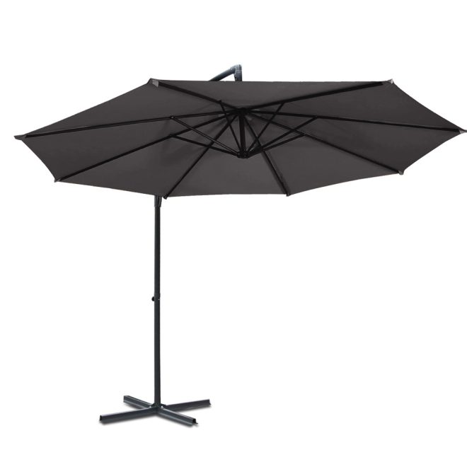 Instahut 3M Cantilevered Outdoor Umbrella – Charcoal