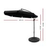 Instahut 3M Umbrella with 48x48cm Base Outdoor Umbrellas Cantilever Sun Beach UV – Black