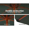 Instahut Outdoor Umbrella 3M Pole Cantilever Stand Garden Umbrellas Patio – Charcoal, With base