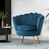 Artiss Armchair Lounge Chair Accent Armchairs Retro Lounge Accent Chair Single Sofa Velvet Shell Back Seat – Navy Blue