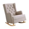 Artiss Rocking Armchair Feedining Chair Fabric Armchairs Lounge Recliner – Beige