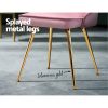 Artiss Set of 2 Dining Chairs Retro Chair Cafe Kitchen Modern Metal Legs Velvet – Pink
