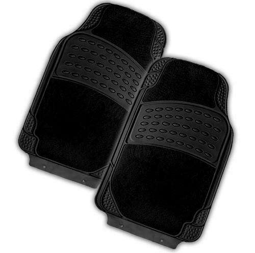 COLOSSUS 2-Piece Car Mat – [Rubber/Carpet] – Black