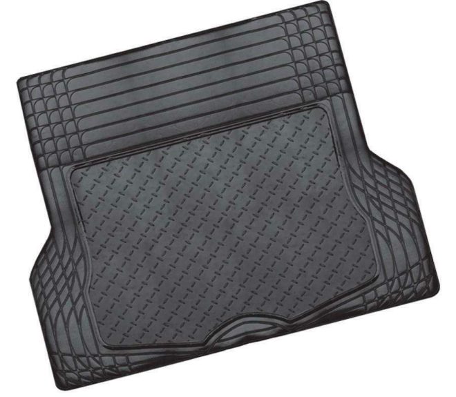 ALUMINIUM LOOK 1-Piece Boot Mat – [Rubber/Aluminium Look] – Black