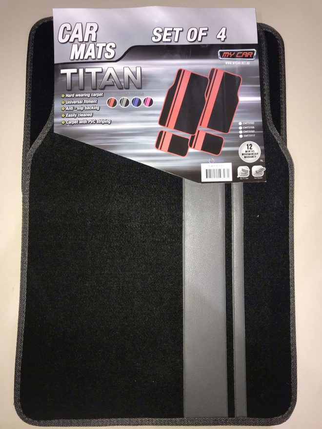 TITAN 4-Piece Car Mat – Grey