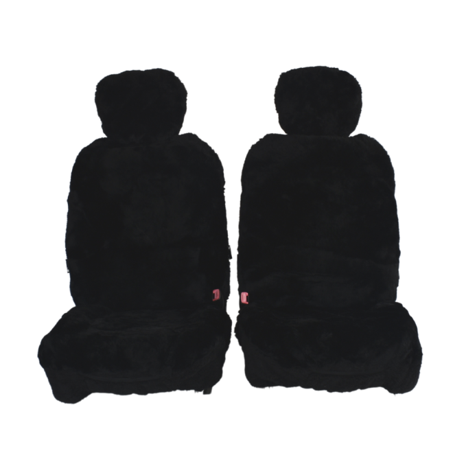 Alpine Sheepskin Seat Covers – Universal Size – Black, 25mm Thick Pile