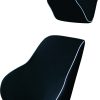 Memory Foam Lumbar Back & Neck Pillow Support Back Cushion Office Car Seat – Black