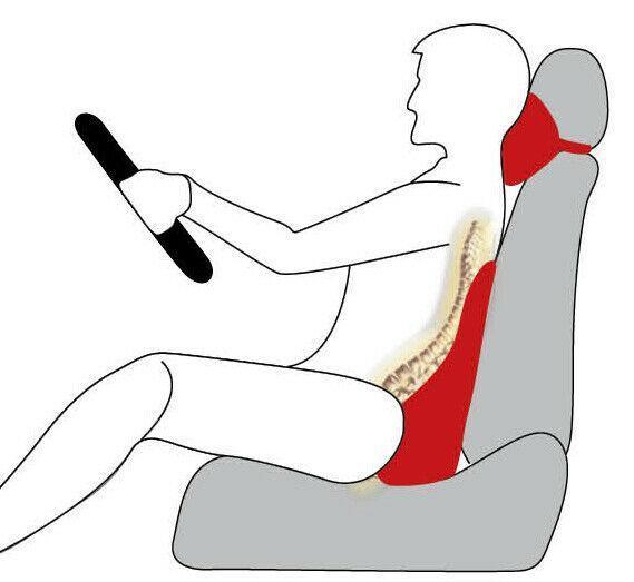 Memory Foam Lumbar Back & Neck Pillow Support Back Cushion Office Car Seat – Blue