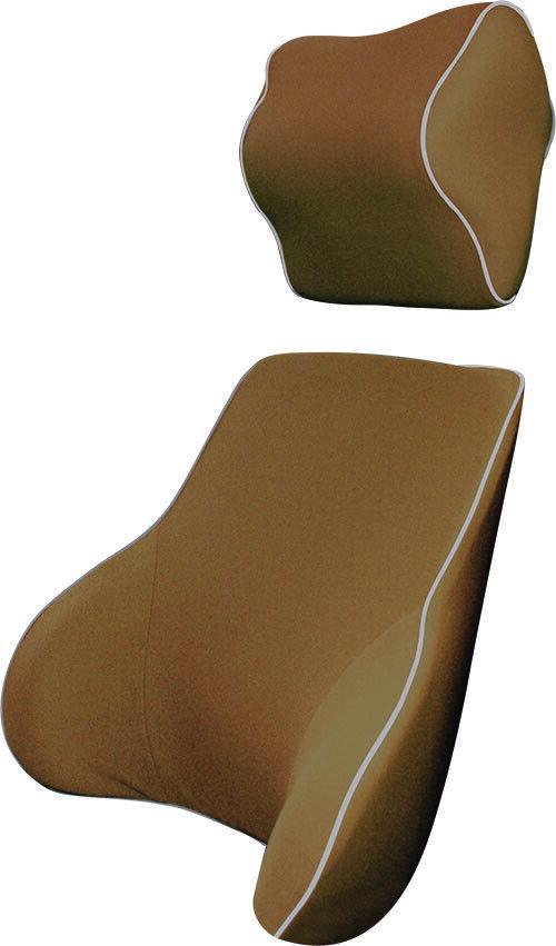 Memory Foam Lumbar Back & Neck Pillow Support Back Cushion Office Car Seat – Mocha