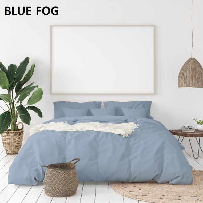 Balmain 1000 Thread Count Hotel Grade Bamboo Cotton Quilt Cover Pillowcases Set – KING, Blue Fog