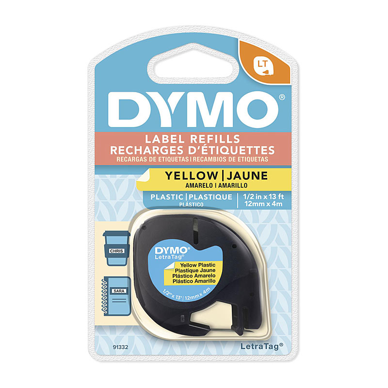 DYMO Light Plastic 12mm x 4m – Yellow
