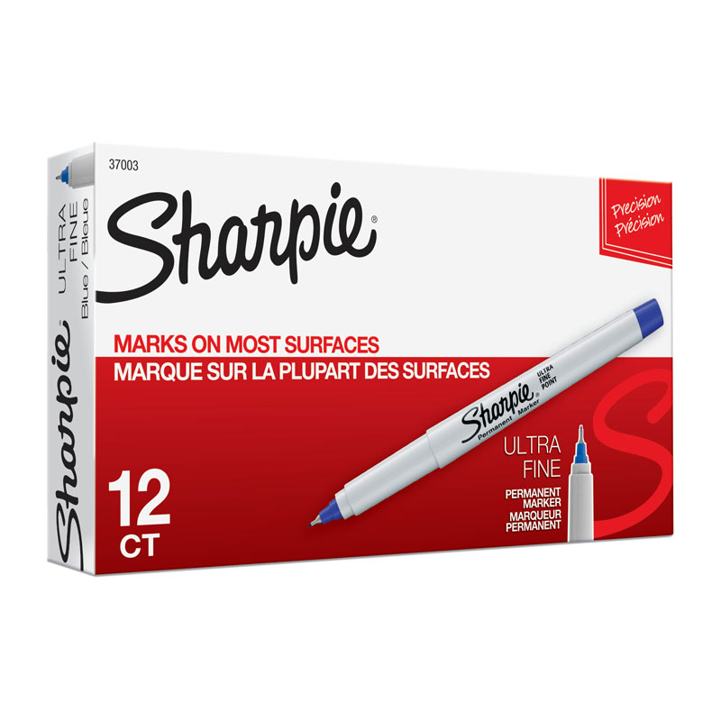 SHARPIE Ultra Fine Point Permanent Marker Box of 12 – Blue