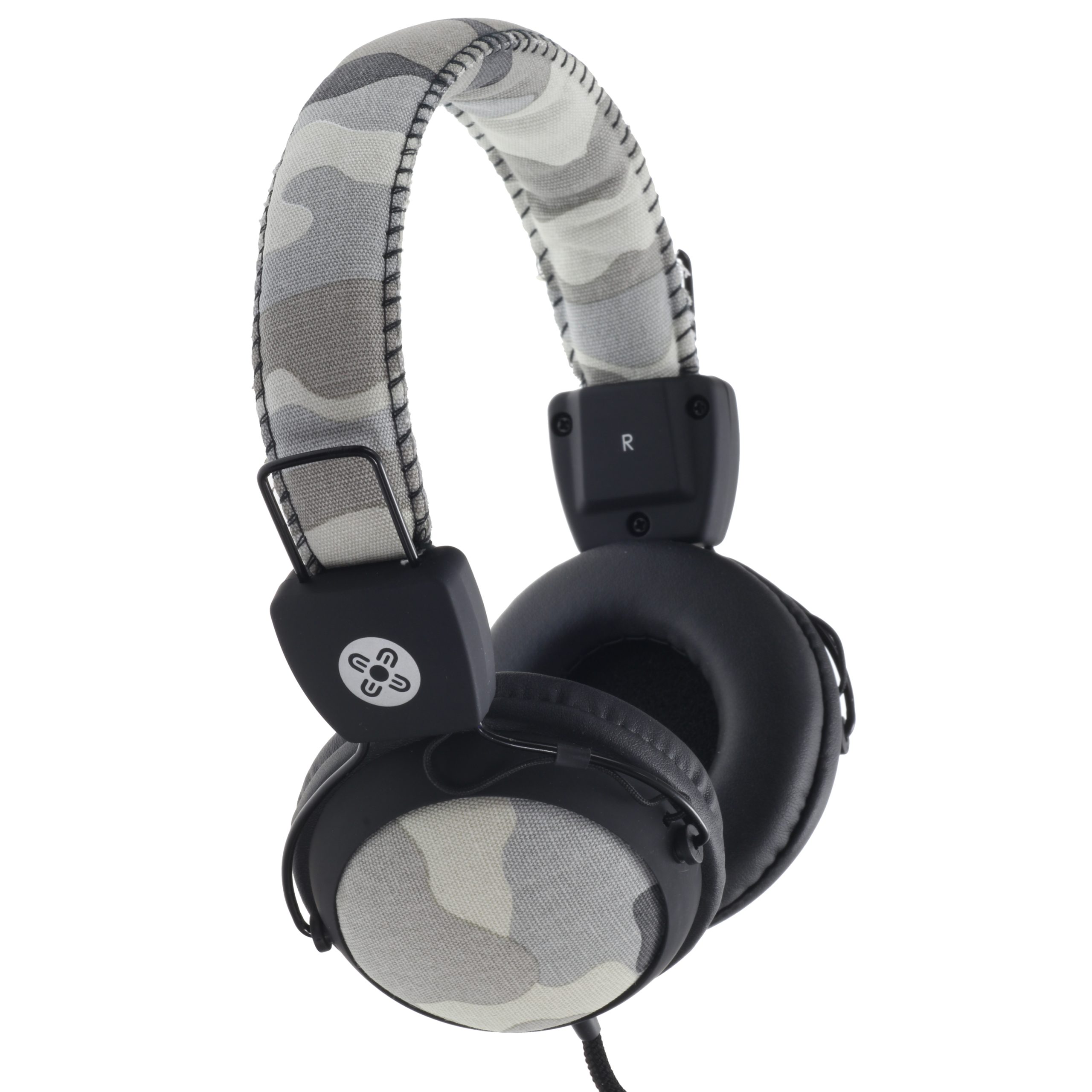 MOKI Camo In-line Mic Headphones – Grey
