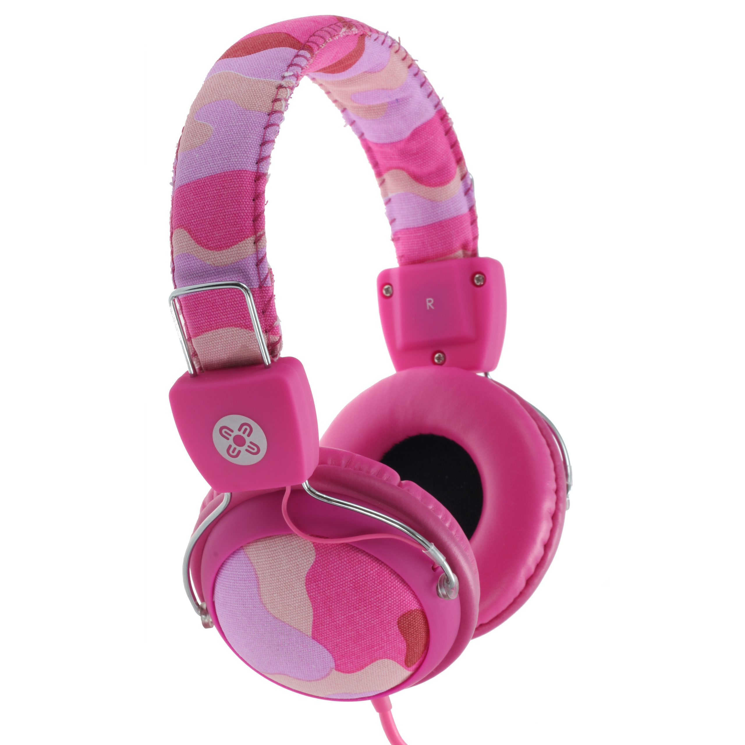 MOKI Camo In-line Mic Headphones – Pink