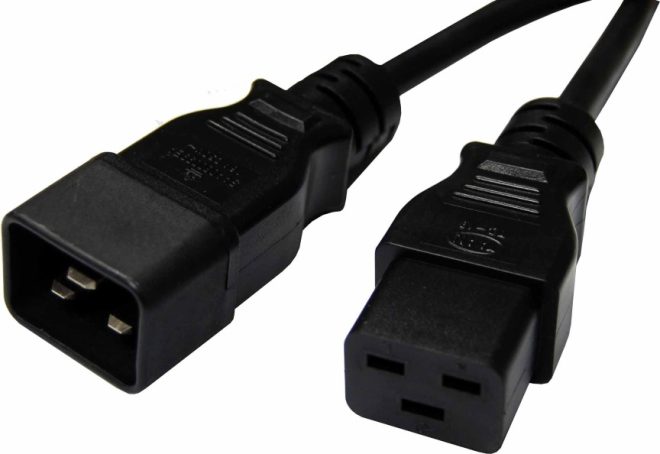 8WARE Power Cable Extension IEC-C19 to IEC-C20 Male to Female – 3M