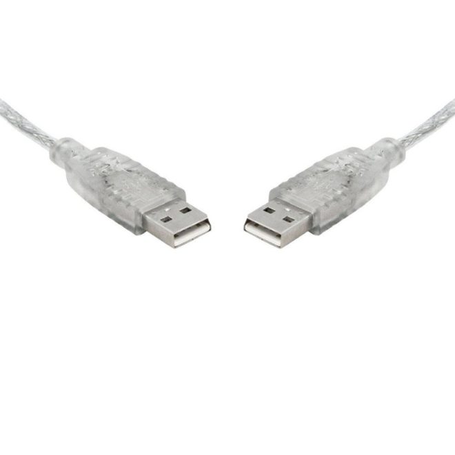 8WARE USB 2.0 Cable A to A Male to Male Transparent – 2m