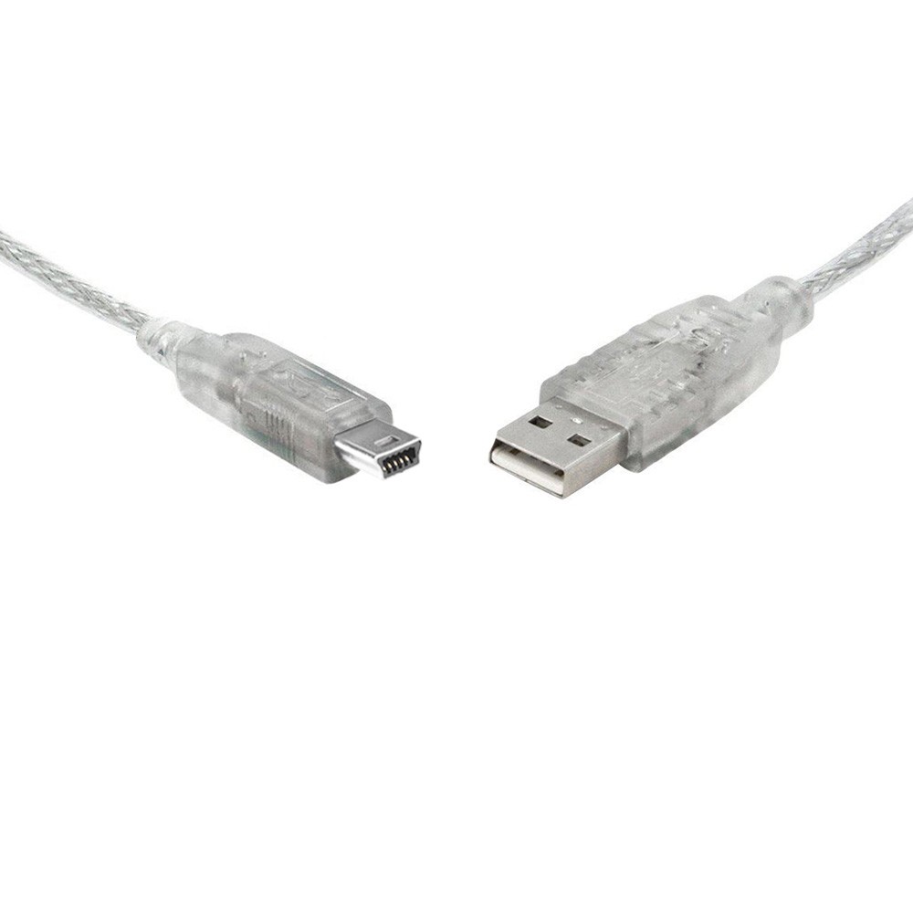 8WARE USB 2.0 Cable A to Mini-USB B Male to Male Transparent – 3M