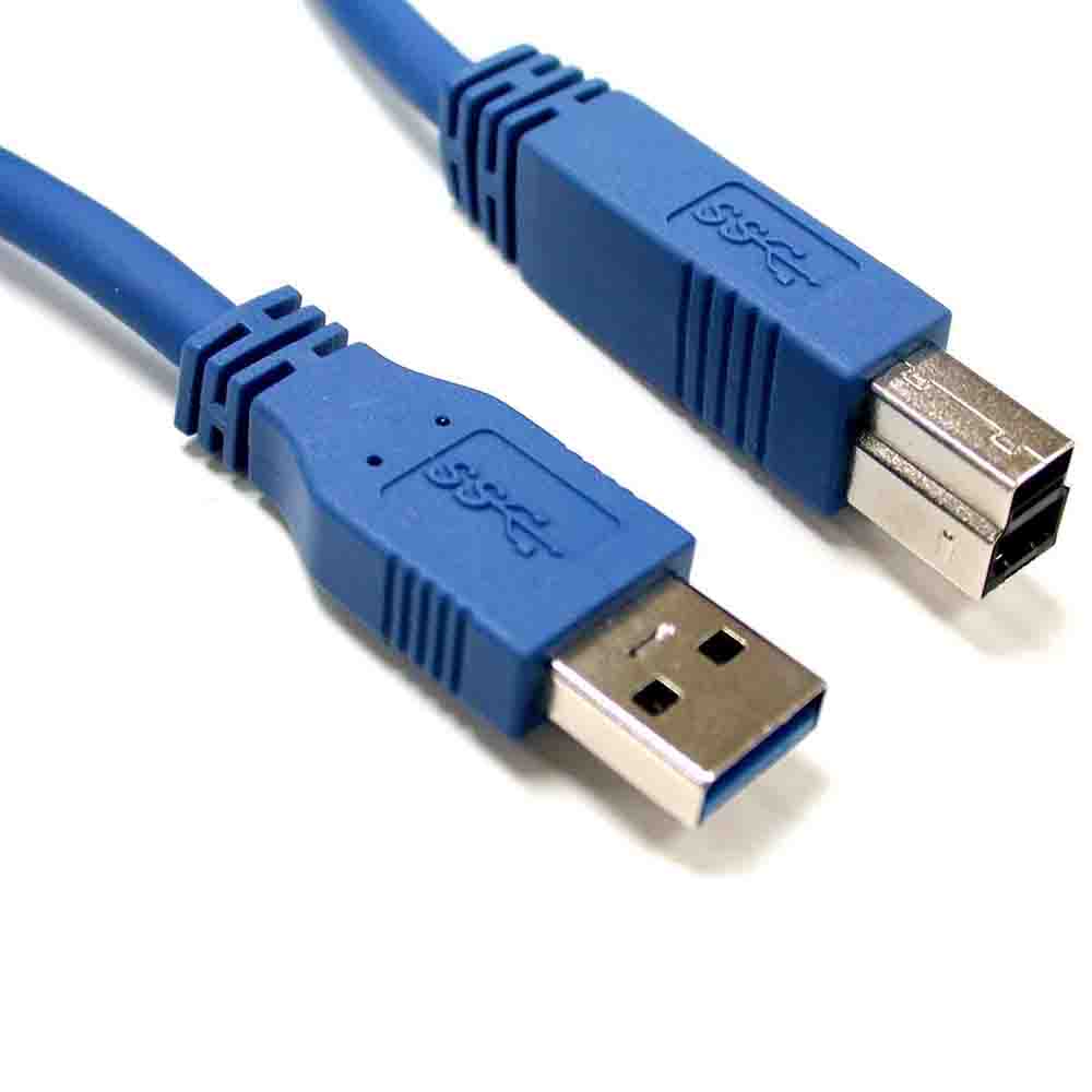 8WARE USB 2.0 Cable A to B Metal Sheath UL Approved – 3M, Blue