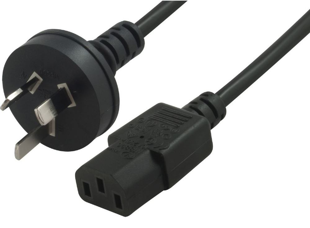 AU Power Cable 2m – Male Wall 240v PC to Power Socket 3pin to IEC 320-C13 for Notebook/AC Adapter Black AU Certified UPAT-IEC-1.8M