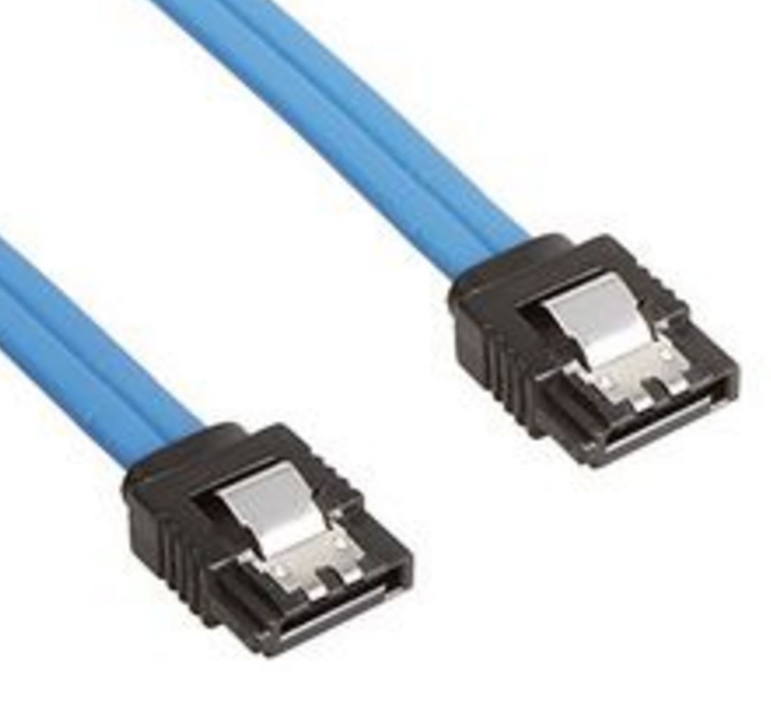 SATA 3.0 Data Cable 30cm Male to Male Straight 180 to 180 Degree with Metal Lock 26AWG Blue CB8W-FC-5080