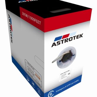 ASTROTEK CAT6 FTP Cable 305m Roll – Full 0.55mm Copper Solid Wire Ethernet LAN Network 23AWG 0.55cu Solid 2x4p PVC Jacket