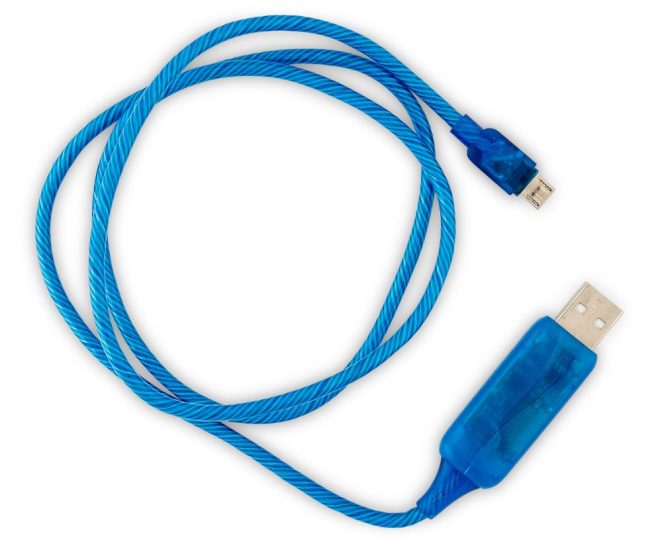 GENERIC 1m LED Light Up Visible Flowing Micro USB Charger Data Cable Charging Cord for Samsung LG Android Mobile Phone – Blue