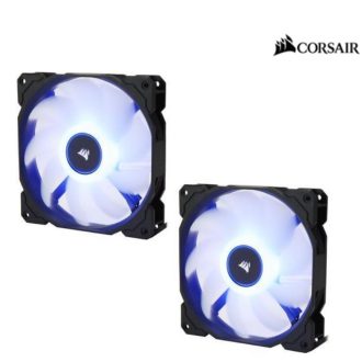CORSAIR Air Flow 140mm Fan Low Noise Edition LED 3 PIN – Hydraulic Bearing, 1.43mm H2O. Superior cooling performance. TWIN Pack!