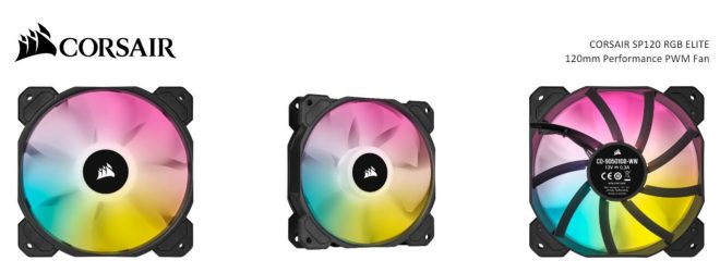 CORSAIR SP120 RGB ELITE, 120mm RGB LED PWM Low Noise, High CFM Fan with AirGuide, Single Pack – Black